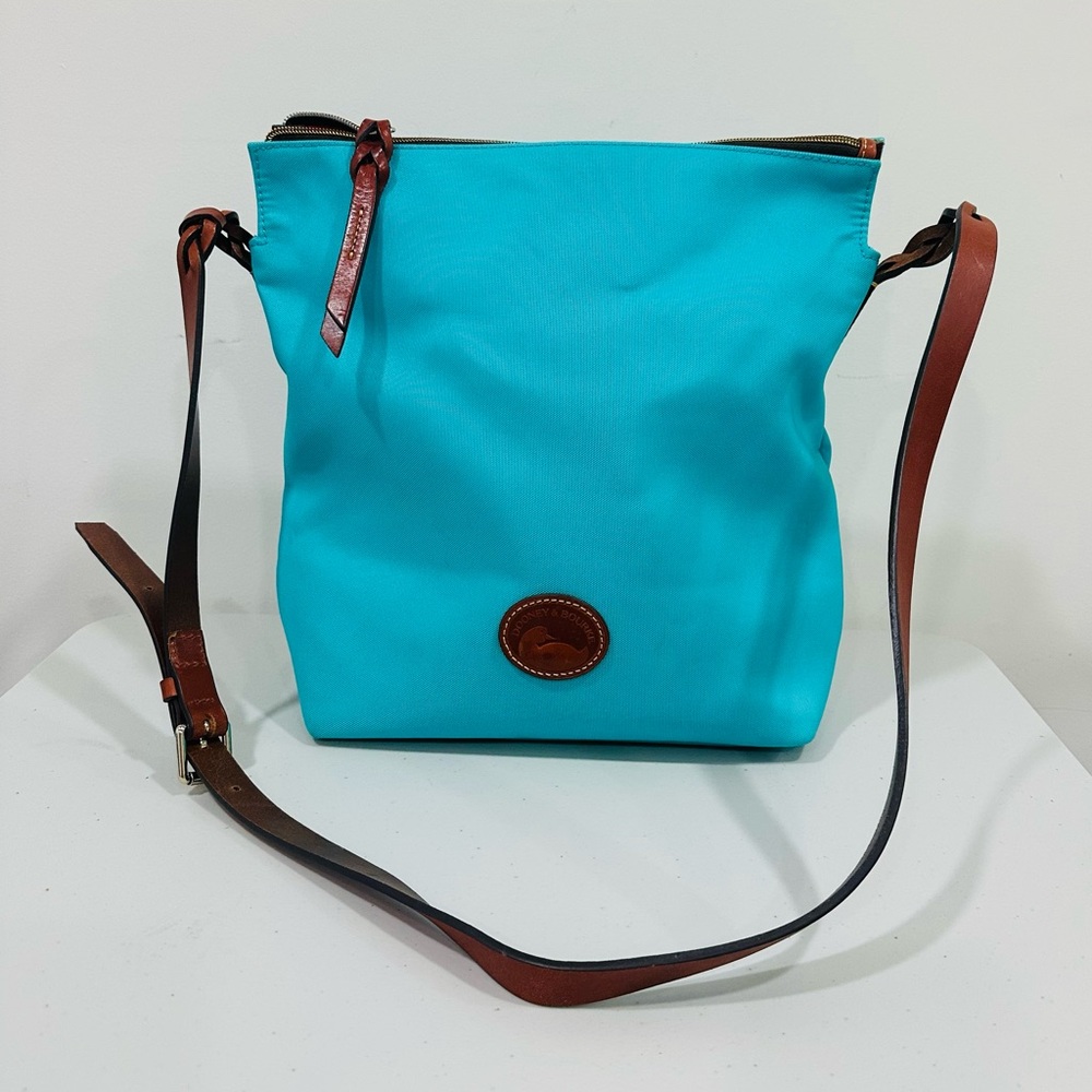 Dooney & Bourke Nylon Leather  Blue Crossbody Tote Bag‎ Sachel Large